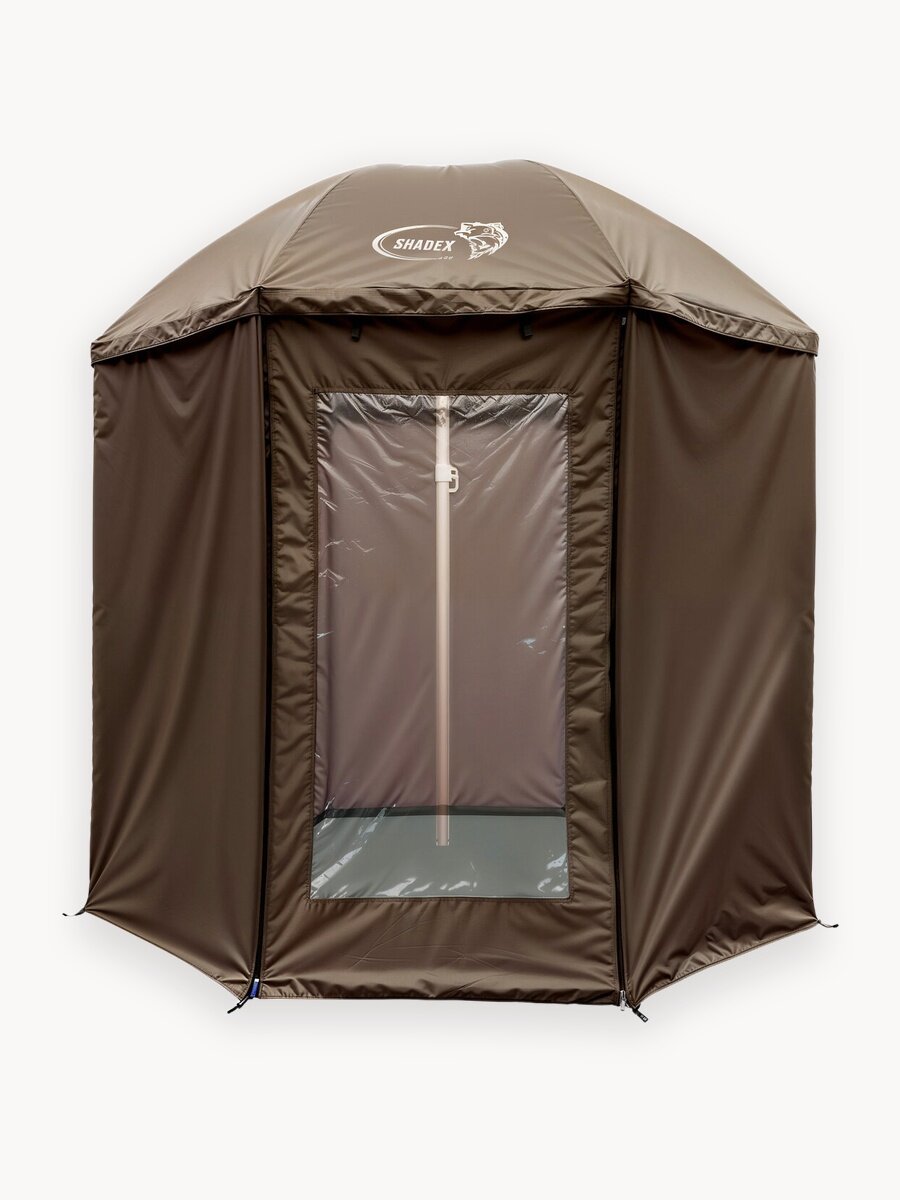Зонт палатка для рыбалки, пляжный садовый большой, для отдыха на природе, рыболовный с тентом, коричневый, Ами Мебель