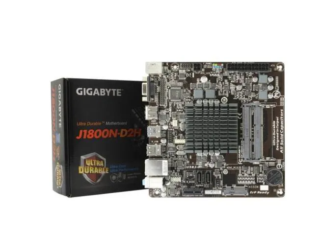 Материнская плата GIGABYTE GA-J1800N-D2H, 2xSO-DIMM DDR3, PCI-E x1, D-Sub, HDMI, GB Lan, USB3.0, mini-ITX, Box Retail
