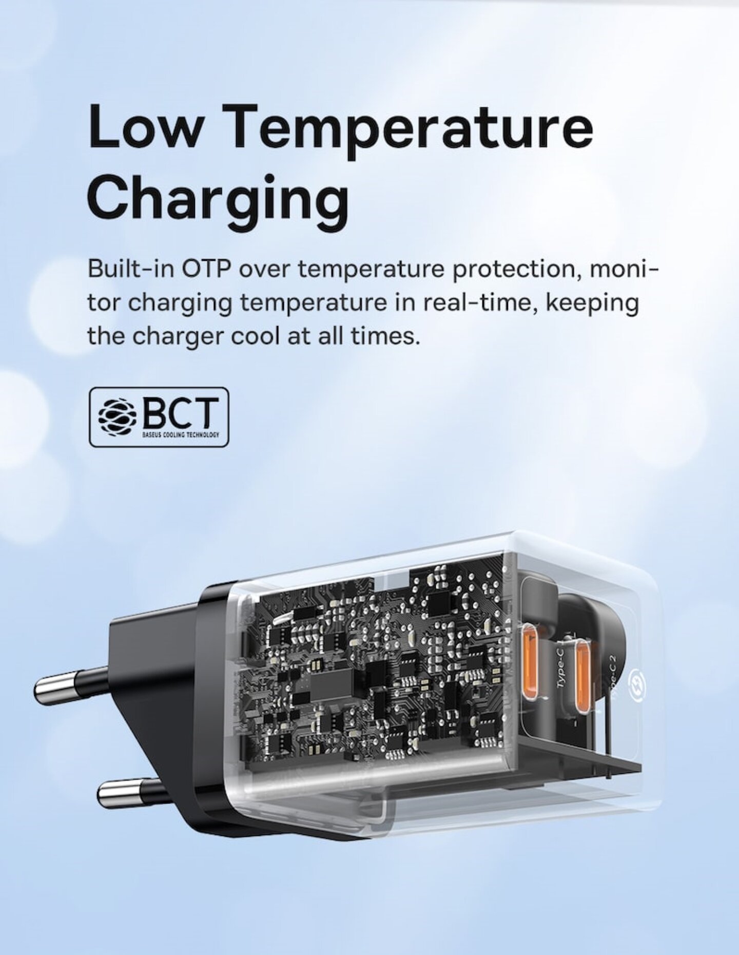 Сетевое зарядное устройство OS-Baseus GaN5 Pro Fast Charger C+C 40W EU CCGP18010) Черное — фото 1