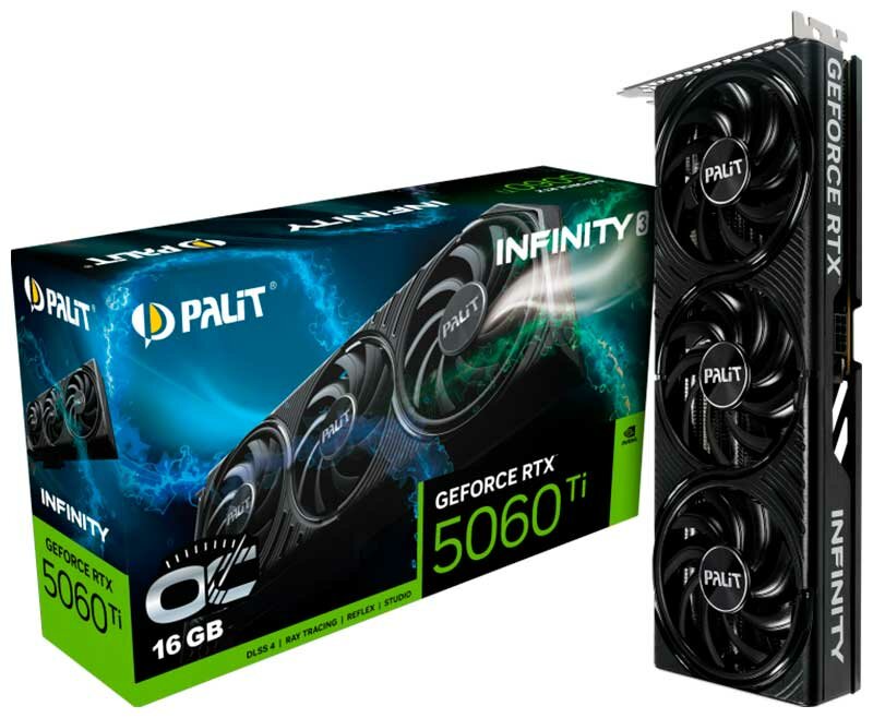 Видеокарта Palit GeForce RTX 5060 Ti INFINITY 3 OC 16GB (NE7506TS19T1-GB2061S)
