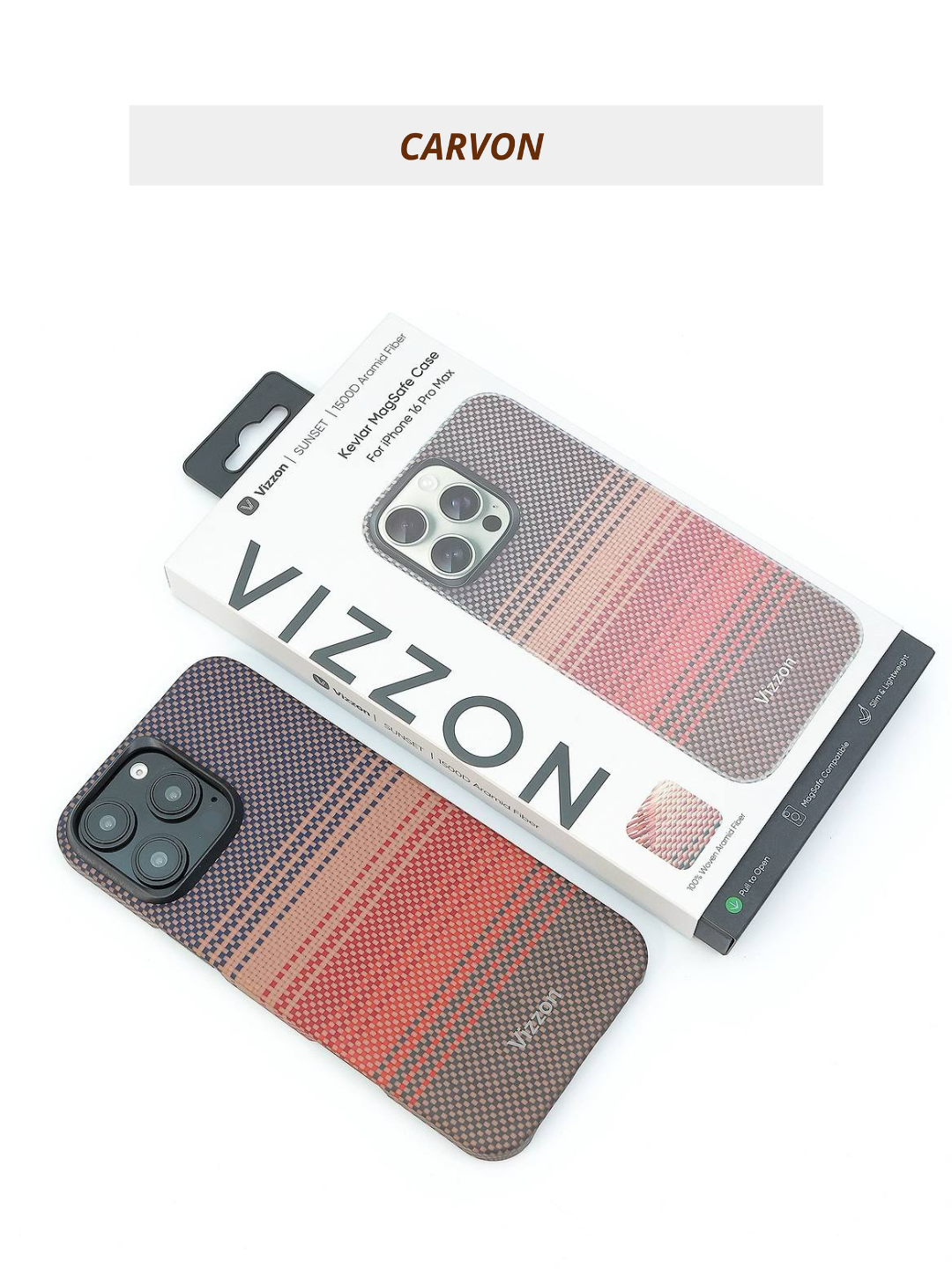 Чехол Vizzon "SUNSET", для iPhone 16 Pro Max, ударопрочный