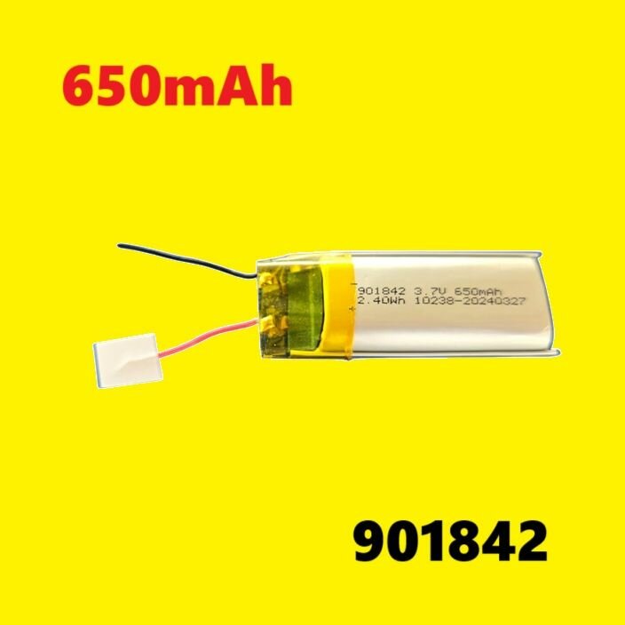 Аккумулятор 901842 3.7V 650mAh Li-Pol Battery батарея c голыми проводами, запчасти батарейка LI-PO вертолет, квадрокоптер, дрон вейп N38