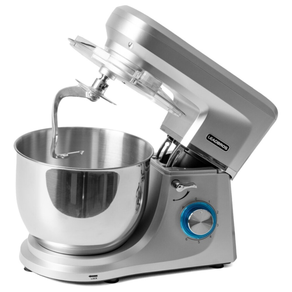Миксер Leadbros SM-1507, стационарный, нержавеющая сталь, 6 скоростей, металлическая чаша — фото 1