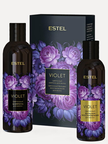 Изображение товара Подарочный набор для восстановления волос ESTEL PROFESSIONAL Violet: цветочный шампунь и бальзам, 250+200 мл