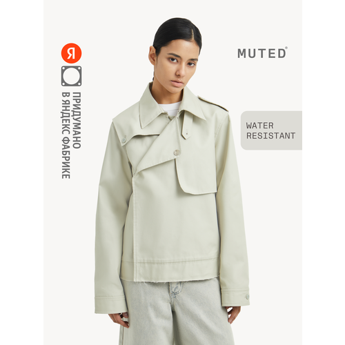 фото Тренчкот muted, размер l, светло-серый
