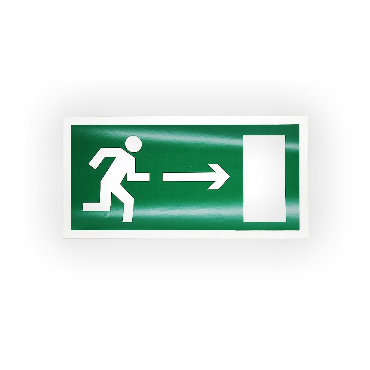 Знак E03 Направление к эвакуационному выходу направо на самоклеящейся не светящейся плёнке, 150х300