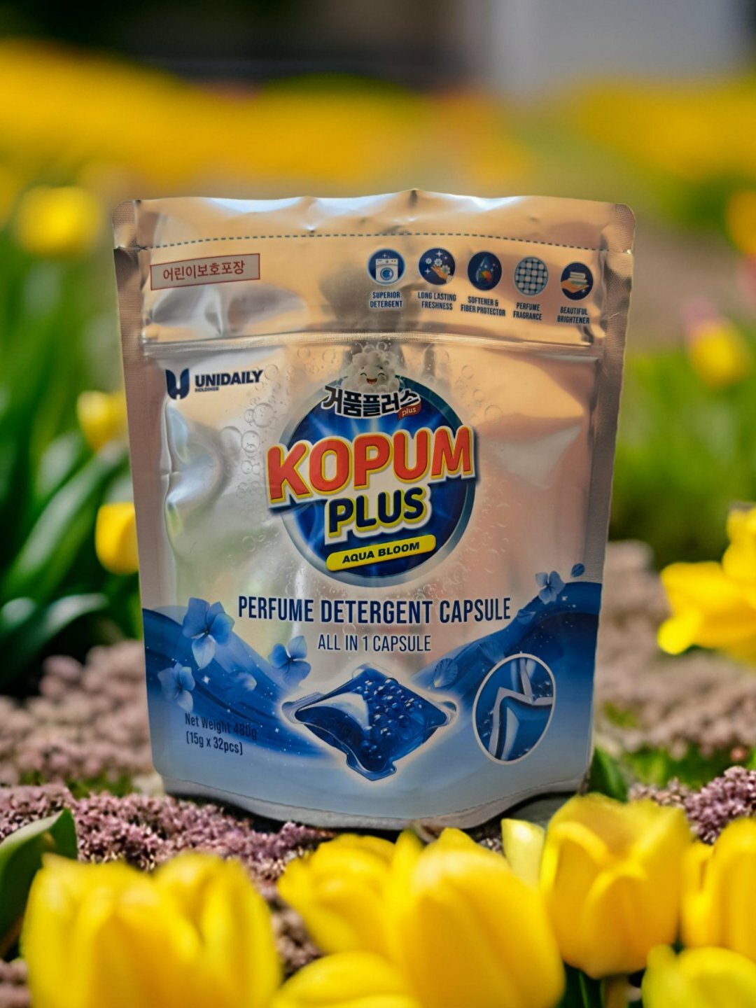 Капсулы для стирки Kopum Plus, автомат, ароматизированные, Корея, 32шт