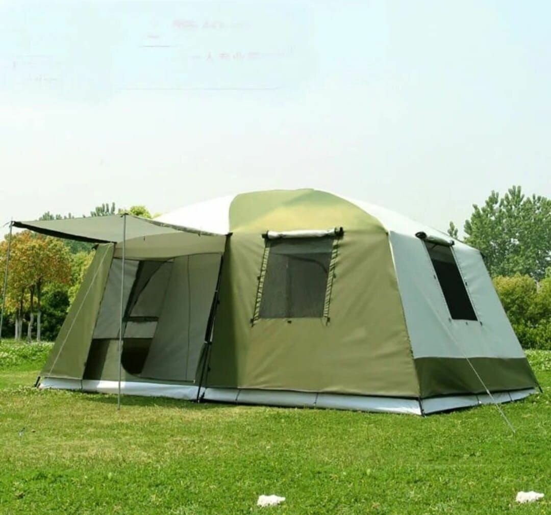 Палатка 10-местная с большой тамбуром палатка кемпинговая 5210