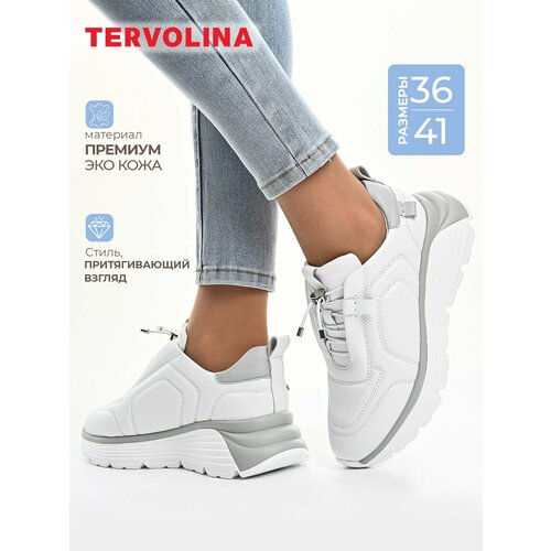 фото Кроссовки tervolina, полнота 6 (ru)/ на среднюю стопу, размер 38, белый/серый