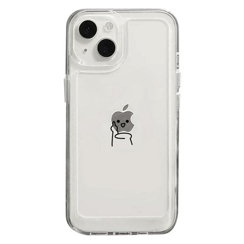Прикольный прозрачный чехол с принтом для логотип APPLE на iPhone 16 PRO MAX — фото 1