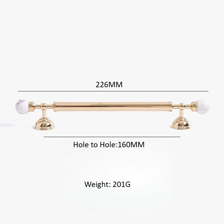 Ручки для шкафов TinyHob, 160 мм, Pvd Gold-160MM-Song