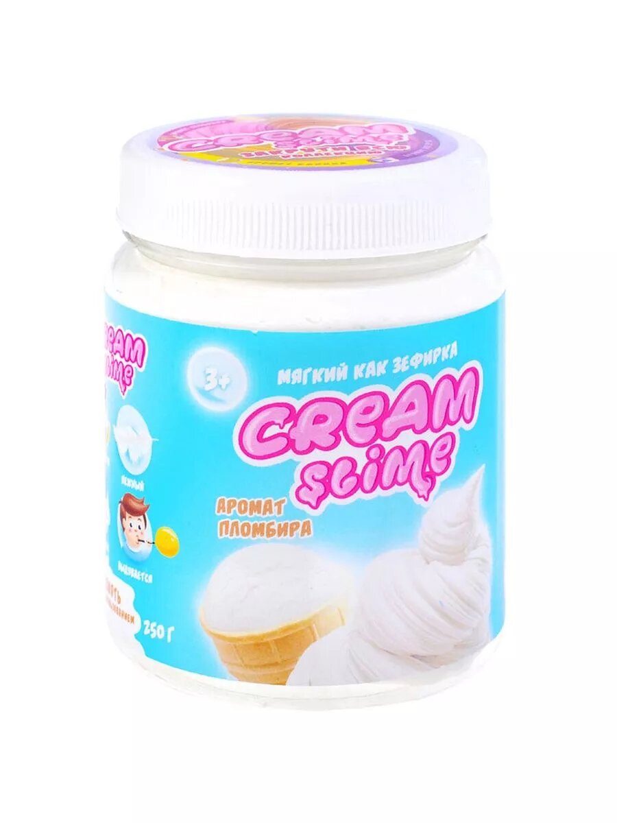 Слайм Cream-Slime с ароматом пломбира белый полимер 250 г