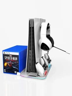 Подставка, для PS5, с охлаждением, с RGB подсветкой, для контроллеров