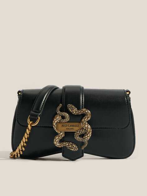 Сумка кросс-боди Just Cavalli, фактура гладкая, черный