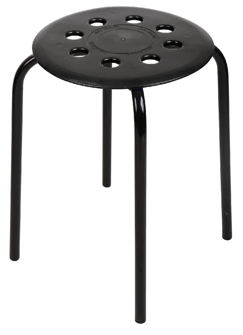 Табурет ТП01 33x46x33 см ножки металл/сиденье пластик черный