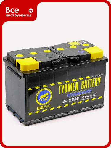 Изображение товара Аккумуляторная батарея TYUMEN Тюмень 6ст TNS90.1 для легковых и грузовых автомобилей кальциевый состав конус клемм