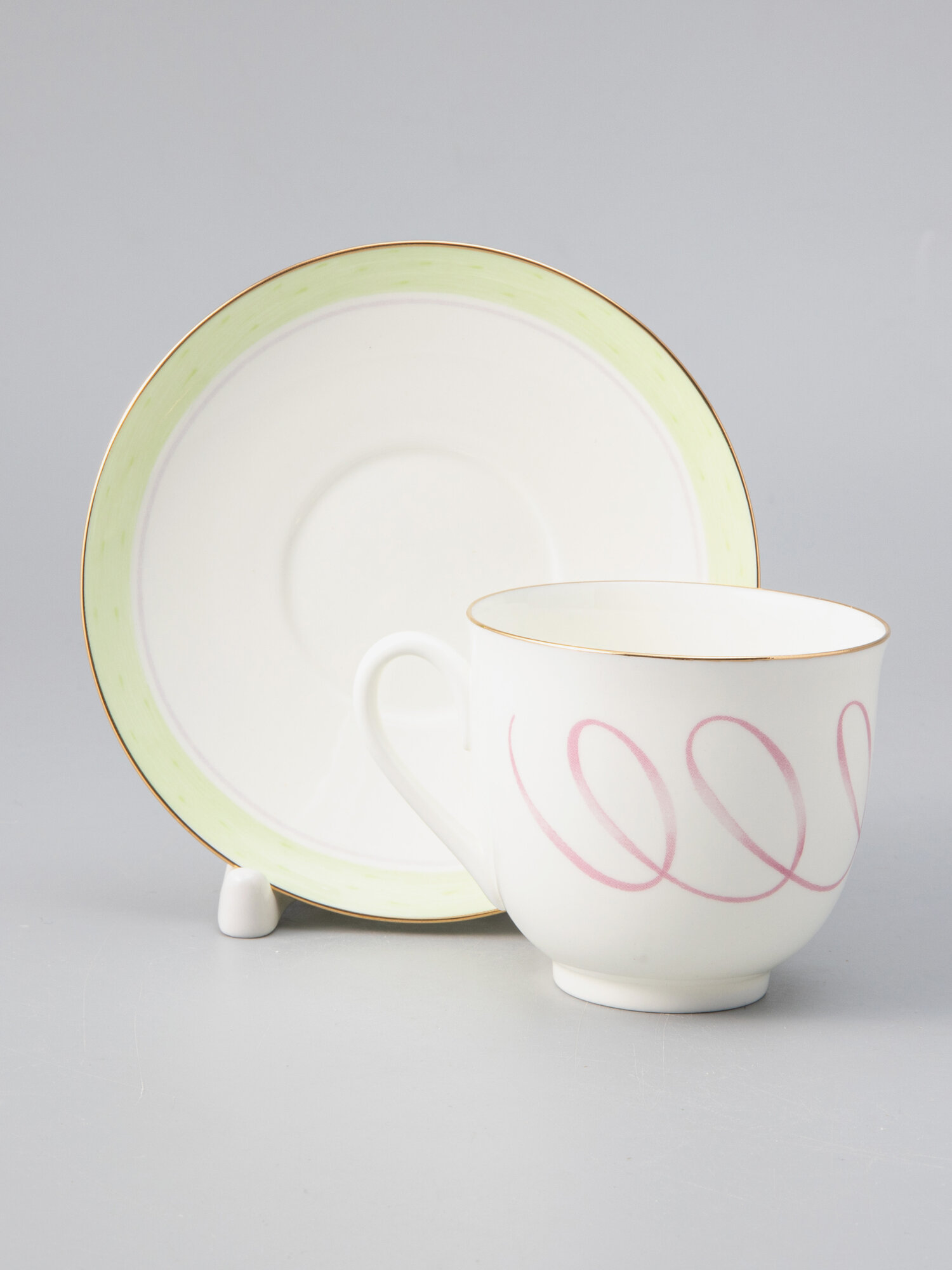 Кофейная пара "Лента" форма Ландыш, 180 мл, Императорский фарфоровый завод — фото 1