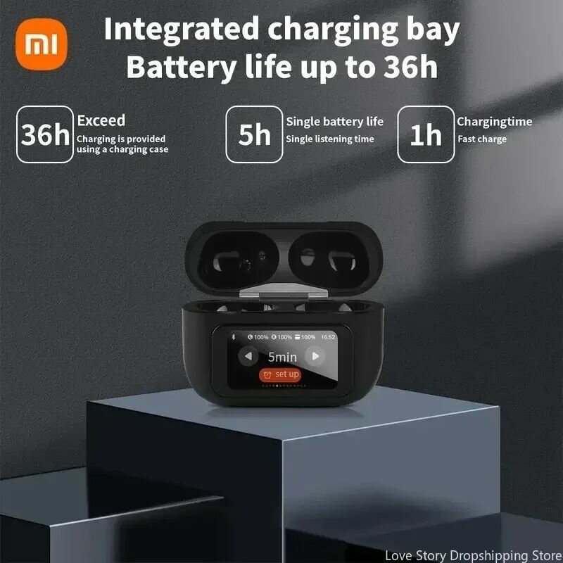 Наушники И Гарнитуры Xiaomi Наушники Xiaomi Redmi с сенсорным управлением, цветной экран, Bluetooth, беспроводные наушники-вкладыши, сверхдлительный срок службы батареи, усовершенствованное шумоподавление