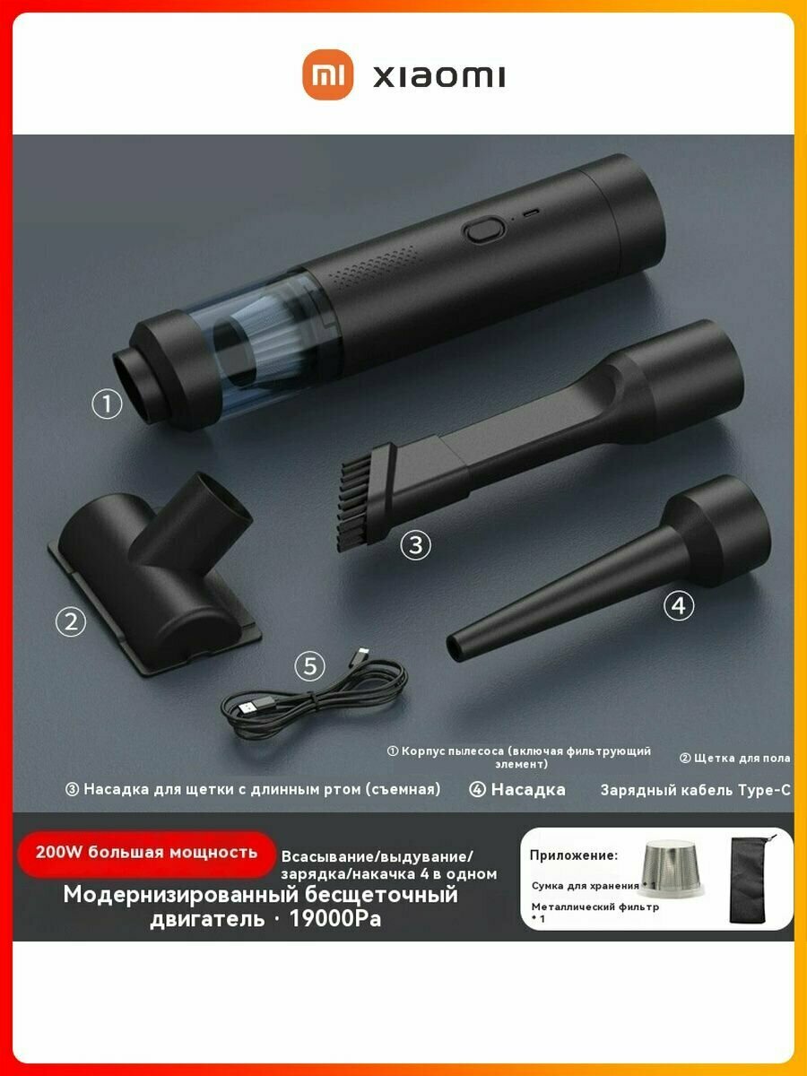 Xiaomi Беспроводной автомобильный пылесос. Бытовой автомобильный пылесос