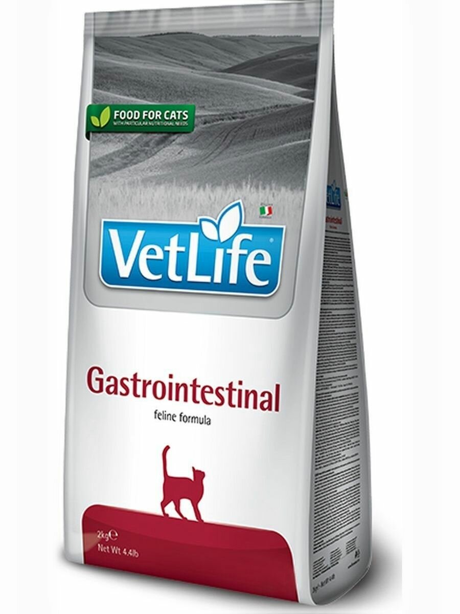 Сухой диетический корм для кошек Farmina Vet Life GastroIntestinal с нарушениями процессов переваривания и всасывания в кишечнике 400 г