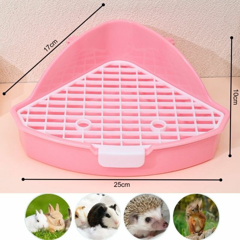 Туалет лоток с решеткой и креплением к клетке для грызунов (для кроликов хорьков хомяков шиншилл дегу морских свинок)