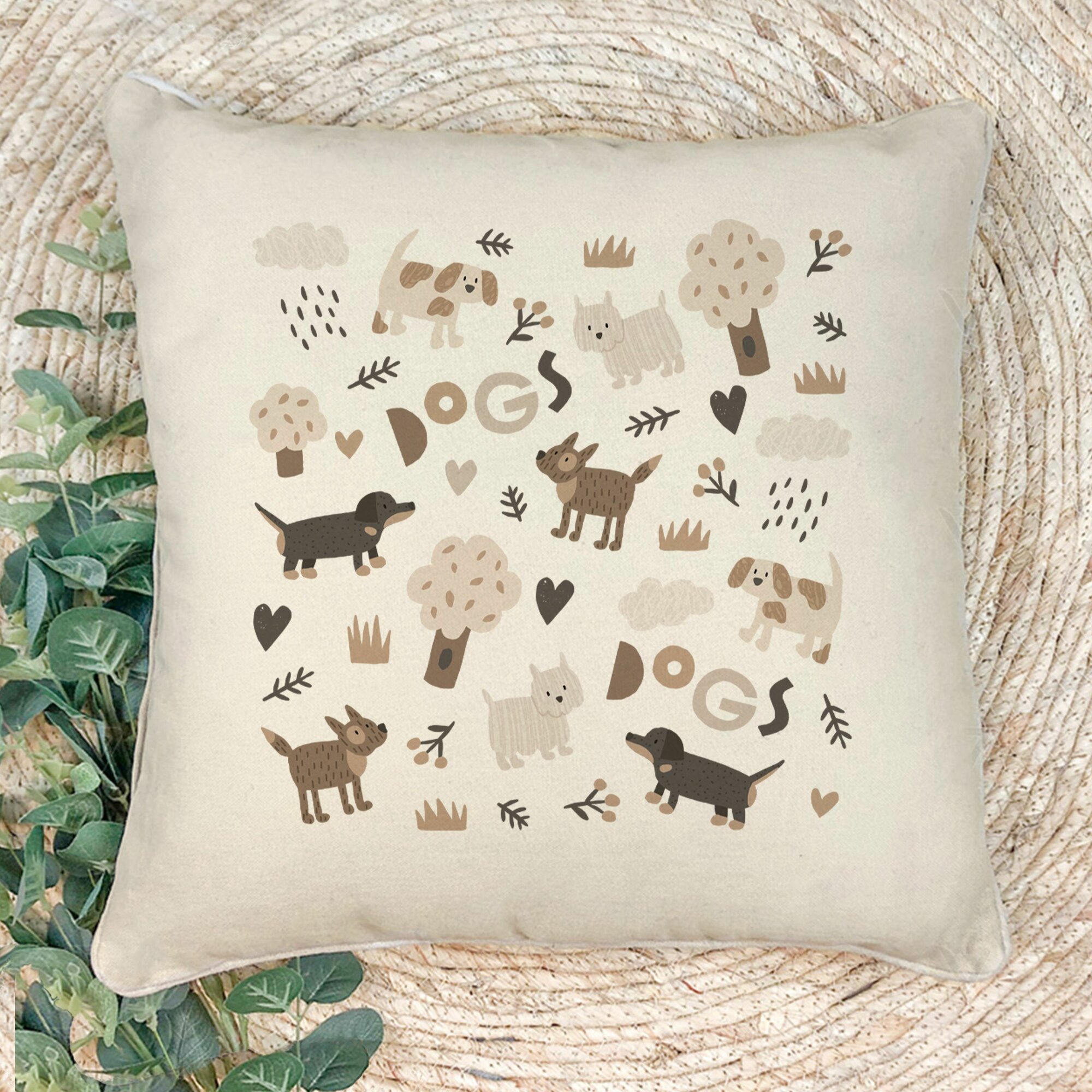 Наволочка для декоративной подушки Gerasim "DOGS", 41х41 см, эко-ткань хлопок/полиэфир