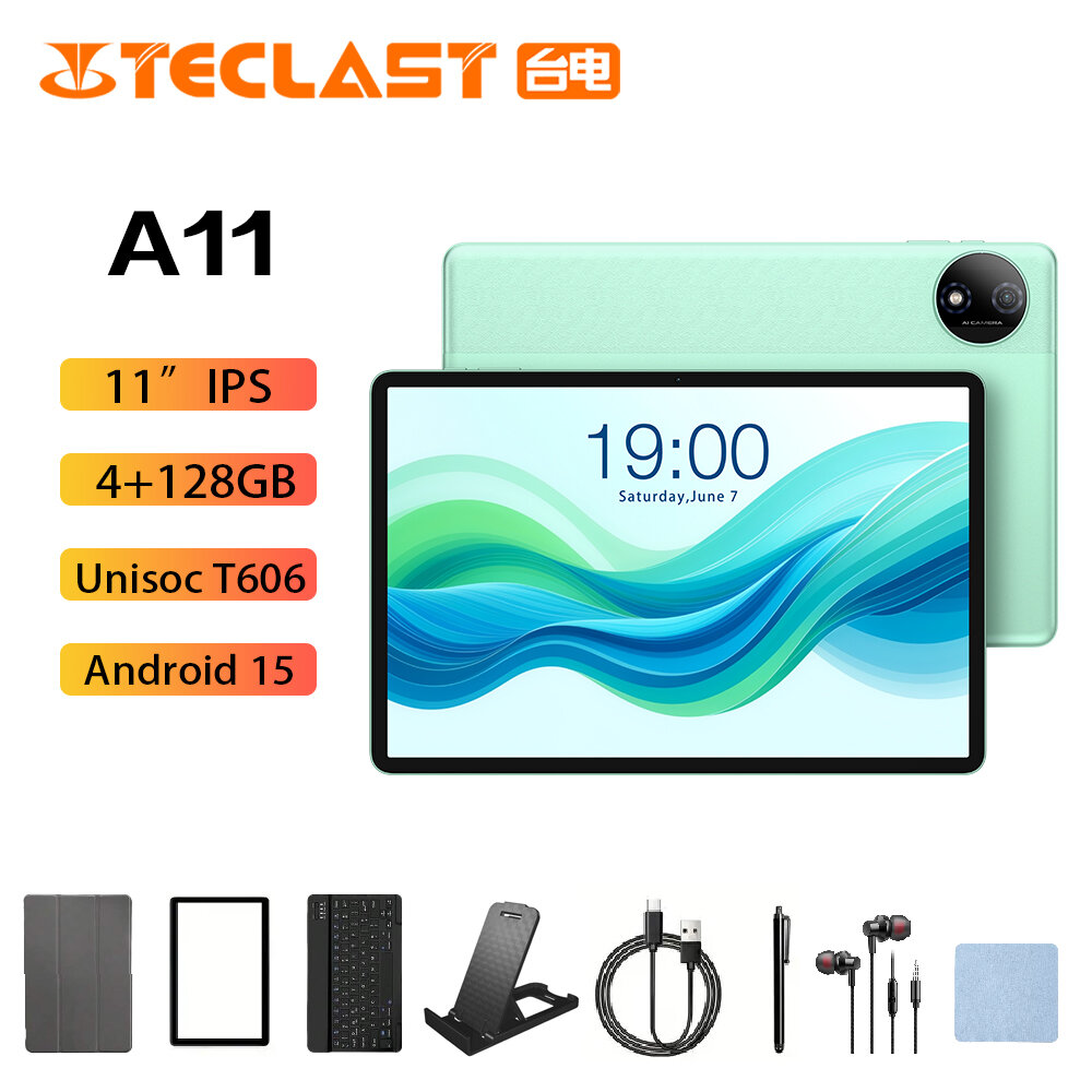 Планшет Teclast Odea A11 CASE, Unisoc, 4ГБ/128ГБ, IPS, Android 15