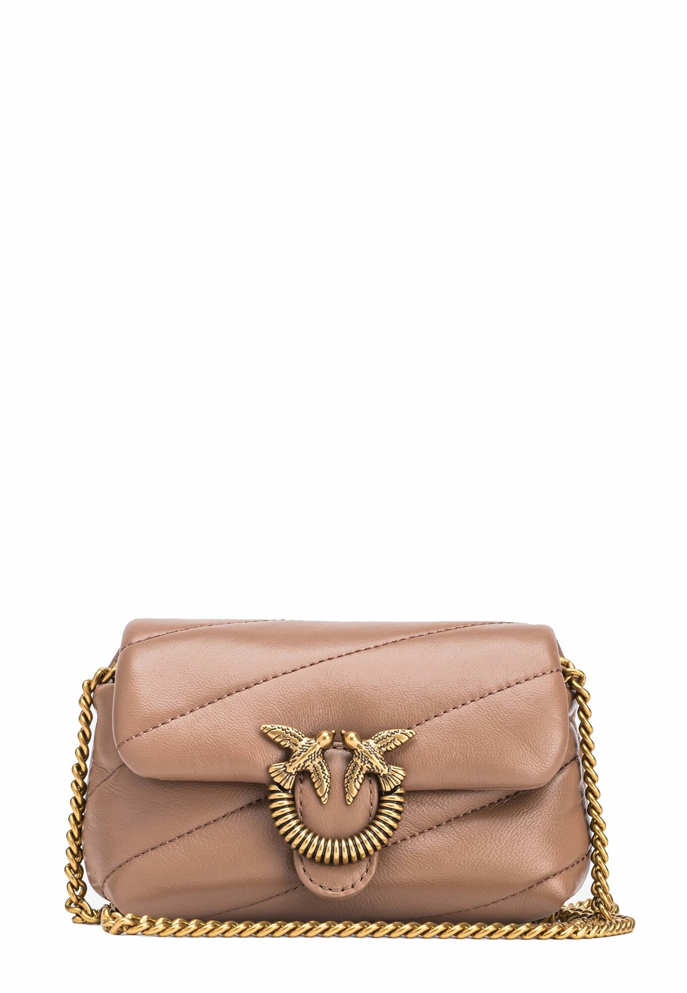 Сумка Pinko Up, фактура зернистая, бежевый