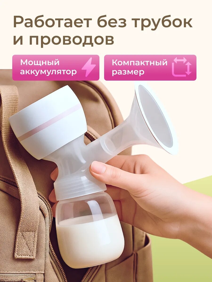 Картинки Молокоотсос электрический, молокосборник, 3 режима работы 9 уровней интенсивности