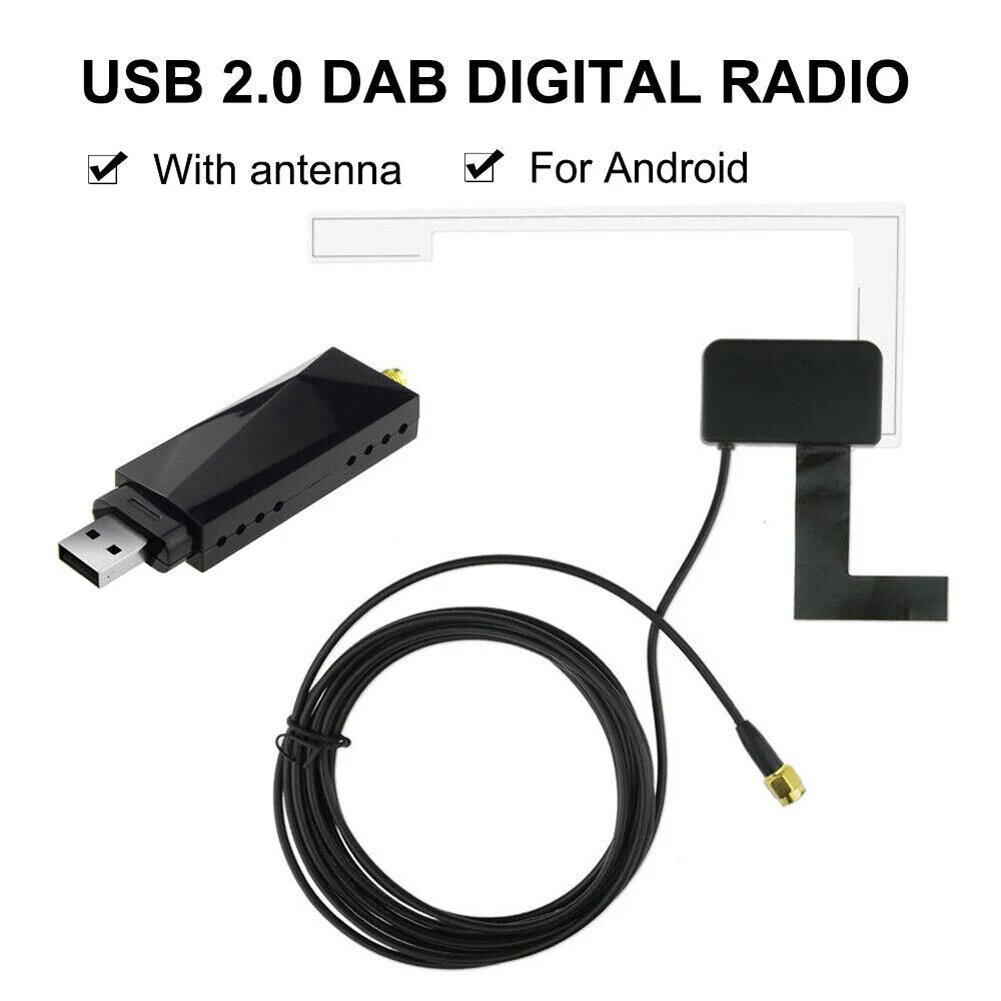 Цифровой радиотюнер DAB+ USB 5 В USB-ключ-приемник 170-240 МГц Автомобильный аудиоадаптер FM-передатчик для Android 51 выше автомобиля