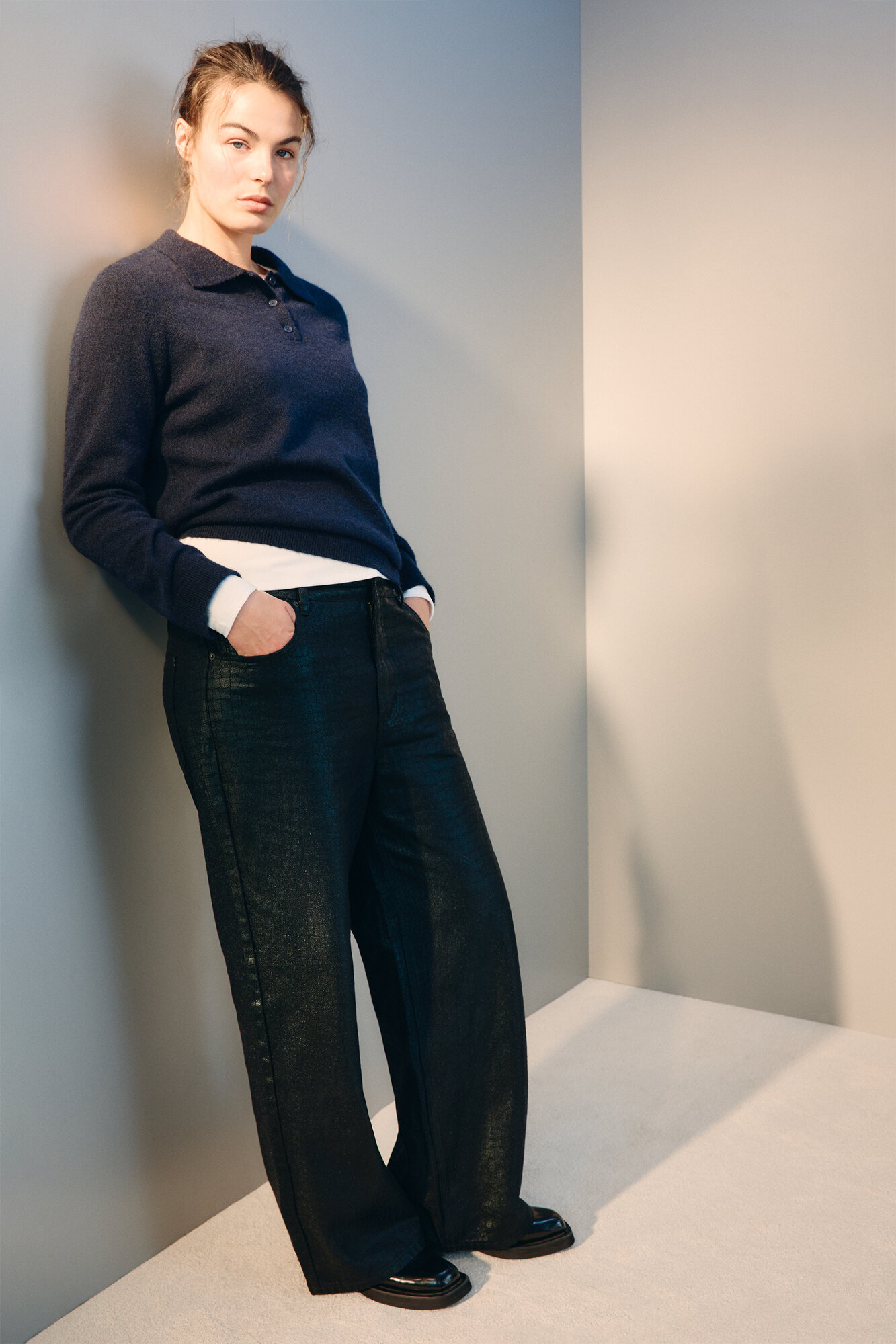 Джинсы широкие Befree Plus Size, размер 3XL/170, черный