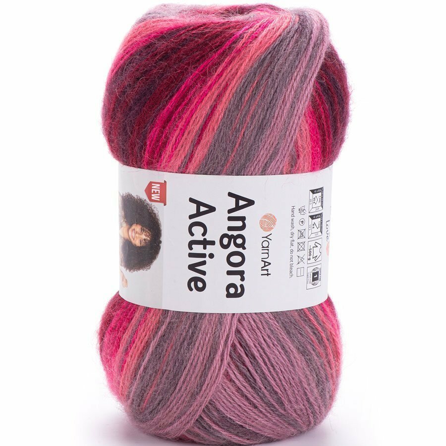 Пряжа Yarnart ANGORA ACTIVE 841 роз/фукси (5 мотков)