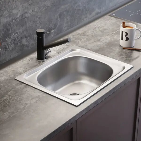 Мойка для кухни врезная Kromrus Classic 40x50 см глубина чаши 14 5 см нержавеющая сталь цвет серебристый