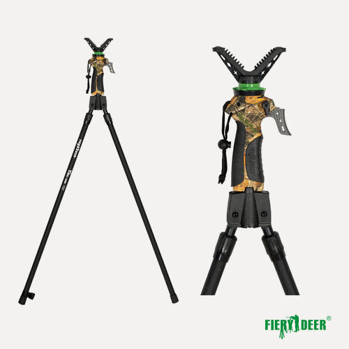 Изображение товара Опора бипод FieryDeer, телескопическая, авиационный алюминий, 3 позиции высоты