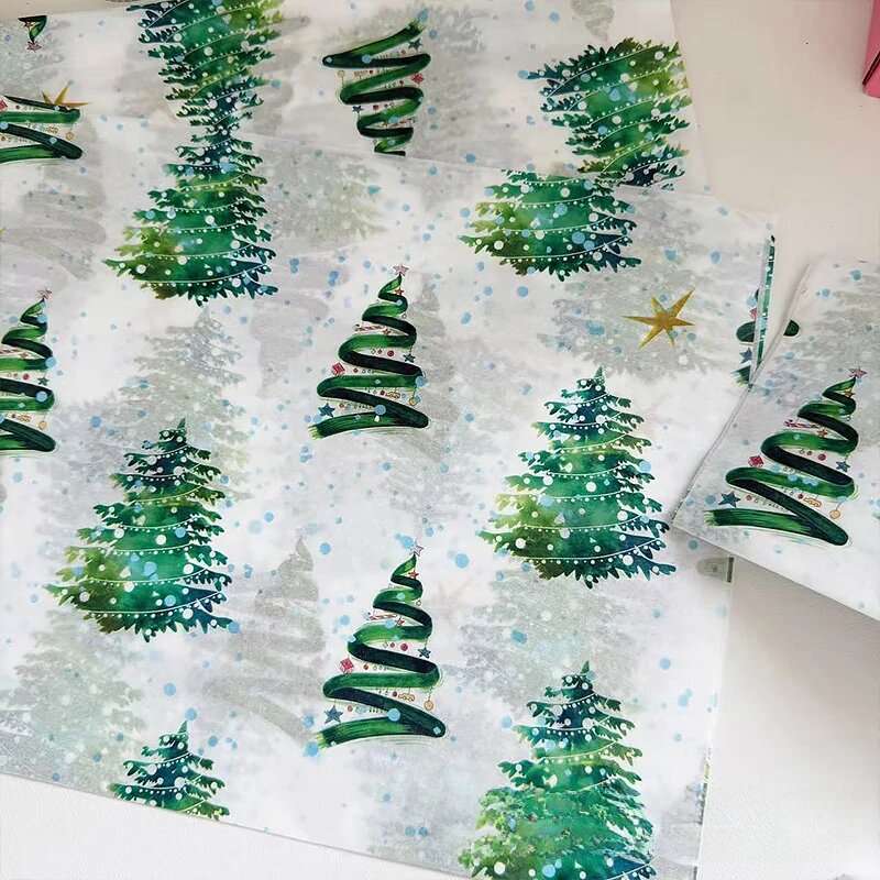 Рождественская оберточная бумага Ткань 50*35 см 10 шт