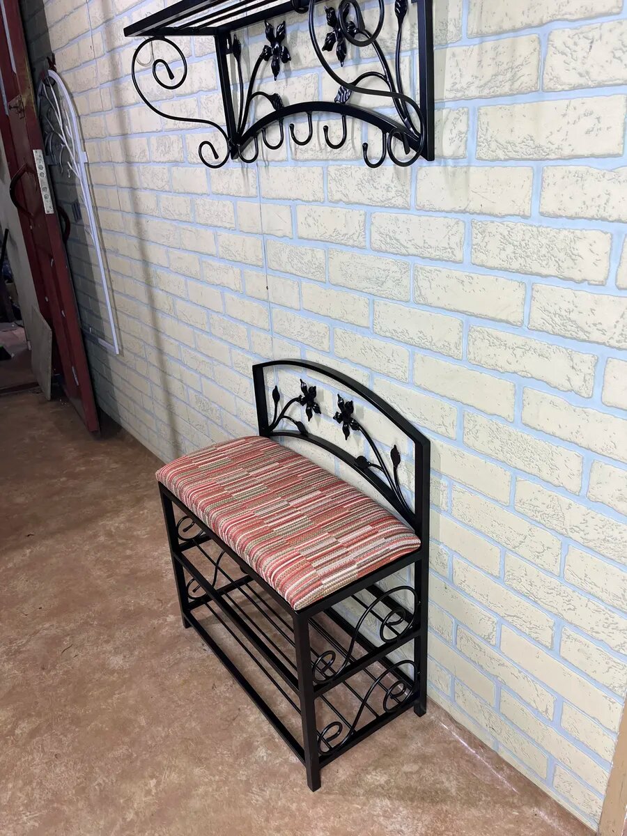 Кованая прихожая, вешалка + банкетка, Студия кованой мебели Нива, цвет батик — фото 1