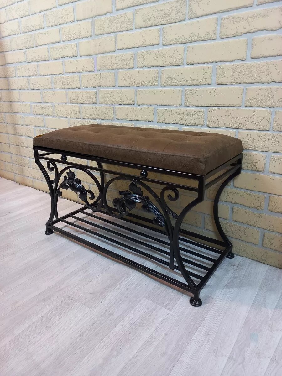 Кованая банкетка №37, Студия кованой мебели Нива, цвет черный — фото 1