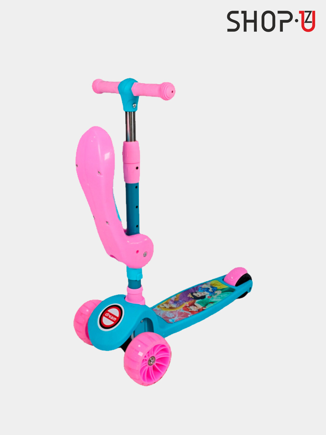 Самокат детский, складной, со светящимися колёсами, максимальная нагрузка до 50 кг — фото 1