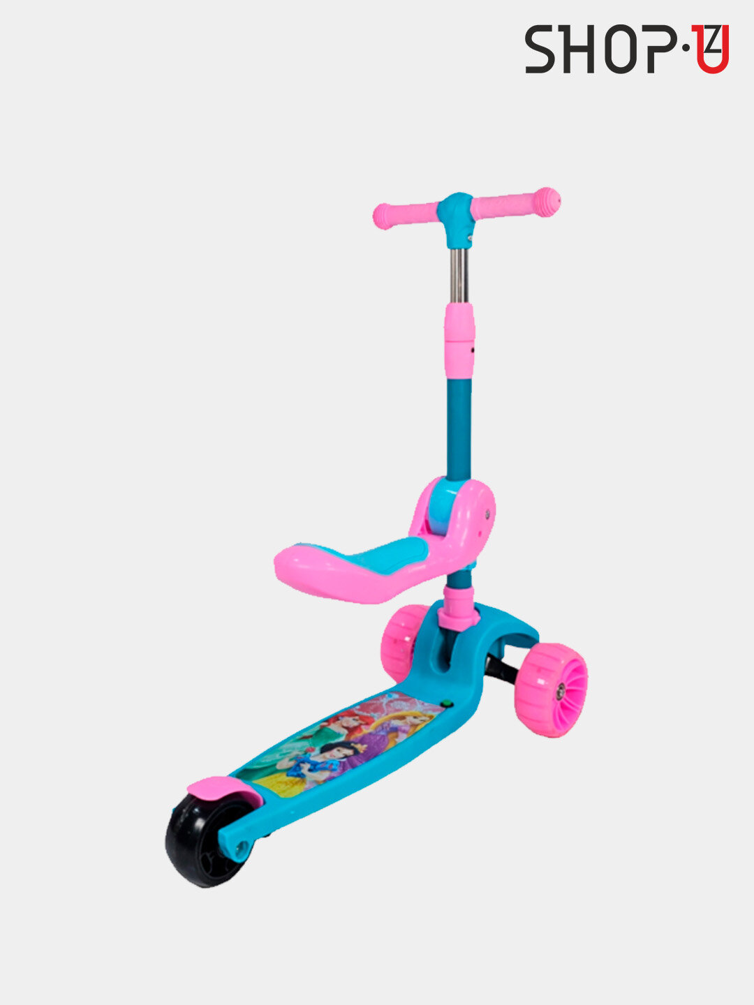 Самокат детский, складной, со светящимися колёсами, максимальная нагрузка до 50 кг — фото 1