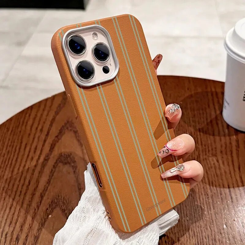 Кожаный чехол с зеленой полоской и узором личи для Xiaomi 15T 14T 13 xiaomi 15T Pro, SC19-ZO-P8232