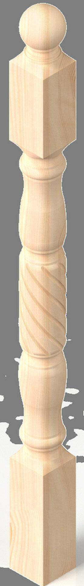 Столб хвойный Витой 80х80х1200 мм сорт АВ для ограждений балясин и декоративных конструкций