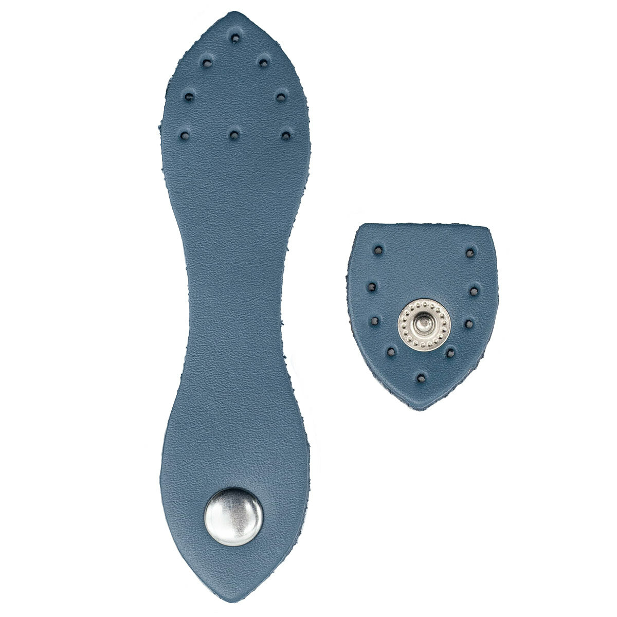 Застежка для сумки кожаная 2,5*10,1см, дизайн №1102, 100% кожа (851 светло-синий)