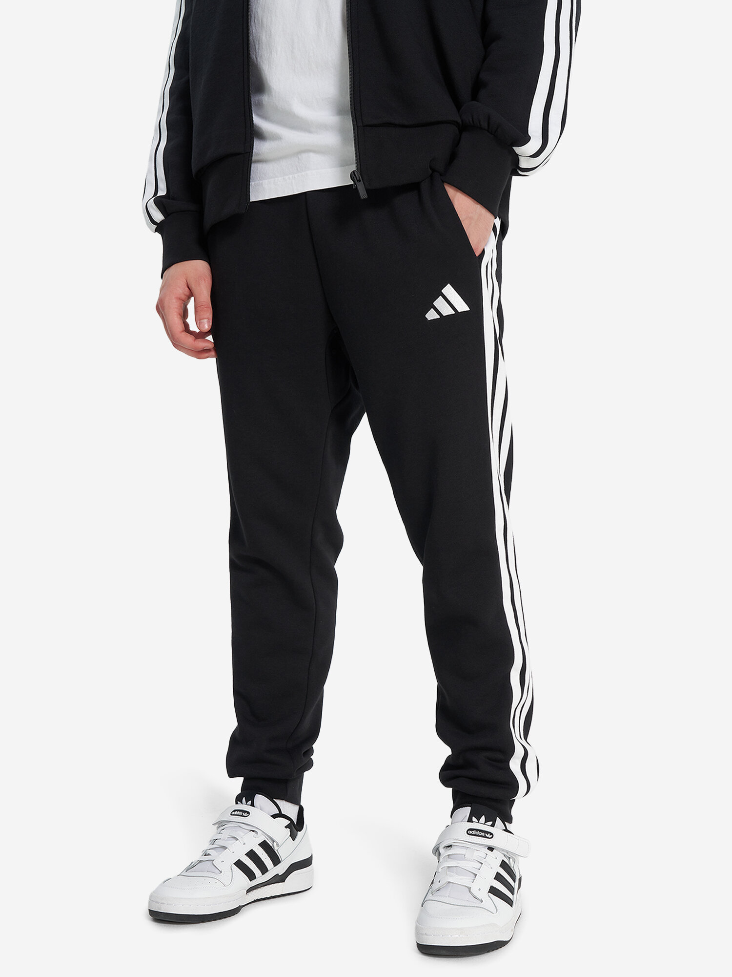 Брюки adidas, размер M, черный