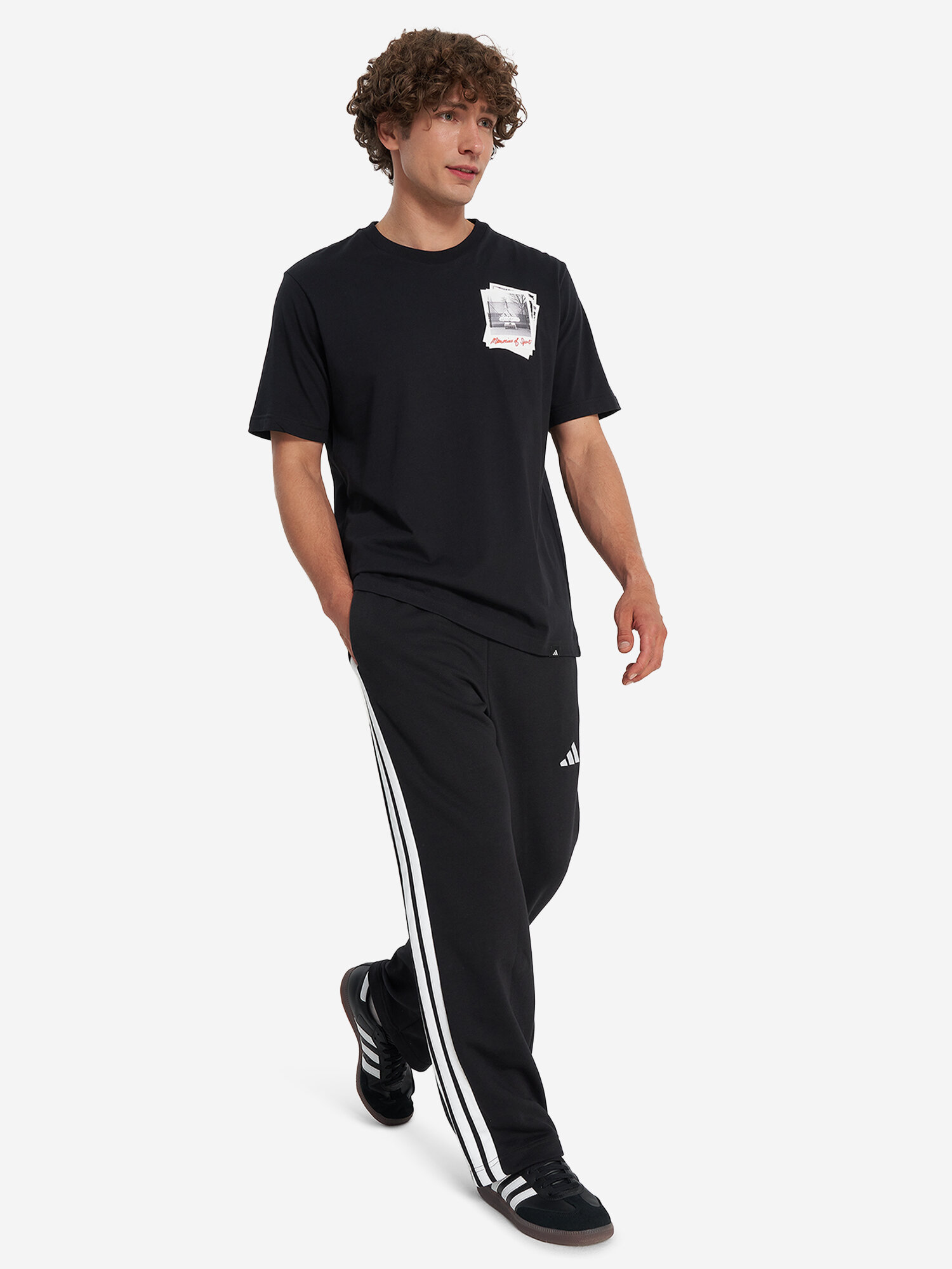 Футболка adidas, размер M, черный — фото 1