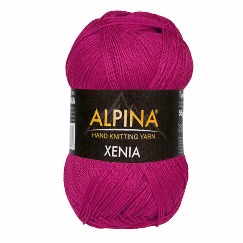 фото Пряжа alpina "xenia" 10 шт. по 50 г 100% мерсеризованный хлопок 240 м №042 яр. сиреневый