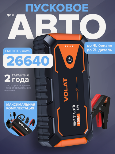 Изображение товара Портативное пуско-зарядное устройство для автомобиля 1500 A, с кейсом