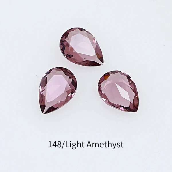 Прозрачные стразы-капли для декора 20 шт. Фиолетовый, 10x14mm, 148UF Light Amethyst