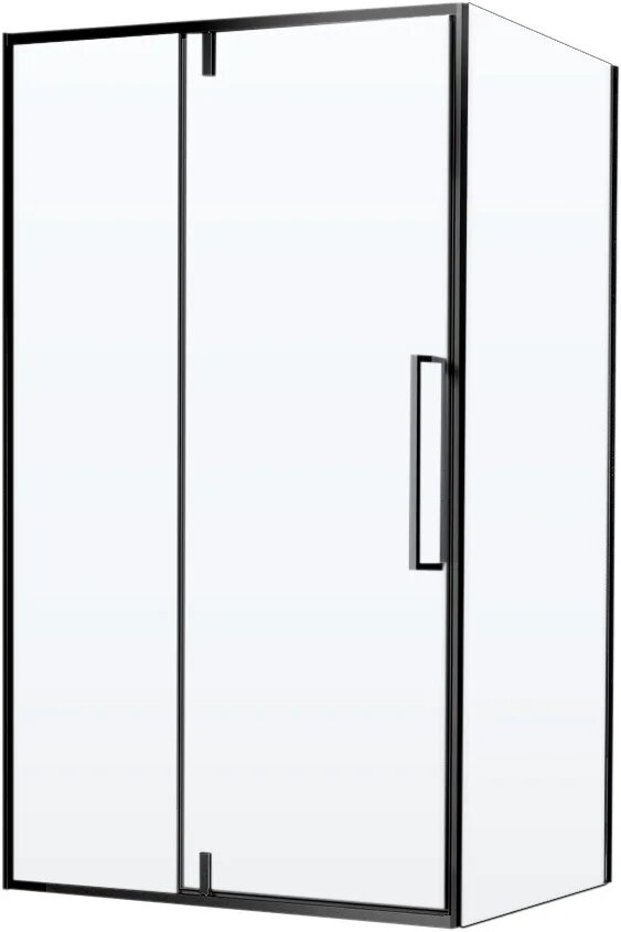 Душевой уголок Vincea Slim-N VSR-4SNP9012CLB без поддона стеклянный черный 120x90 с распашными дверями прямоугольный