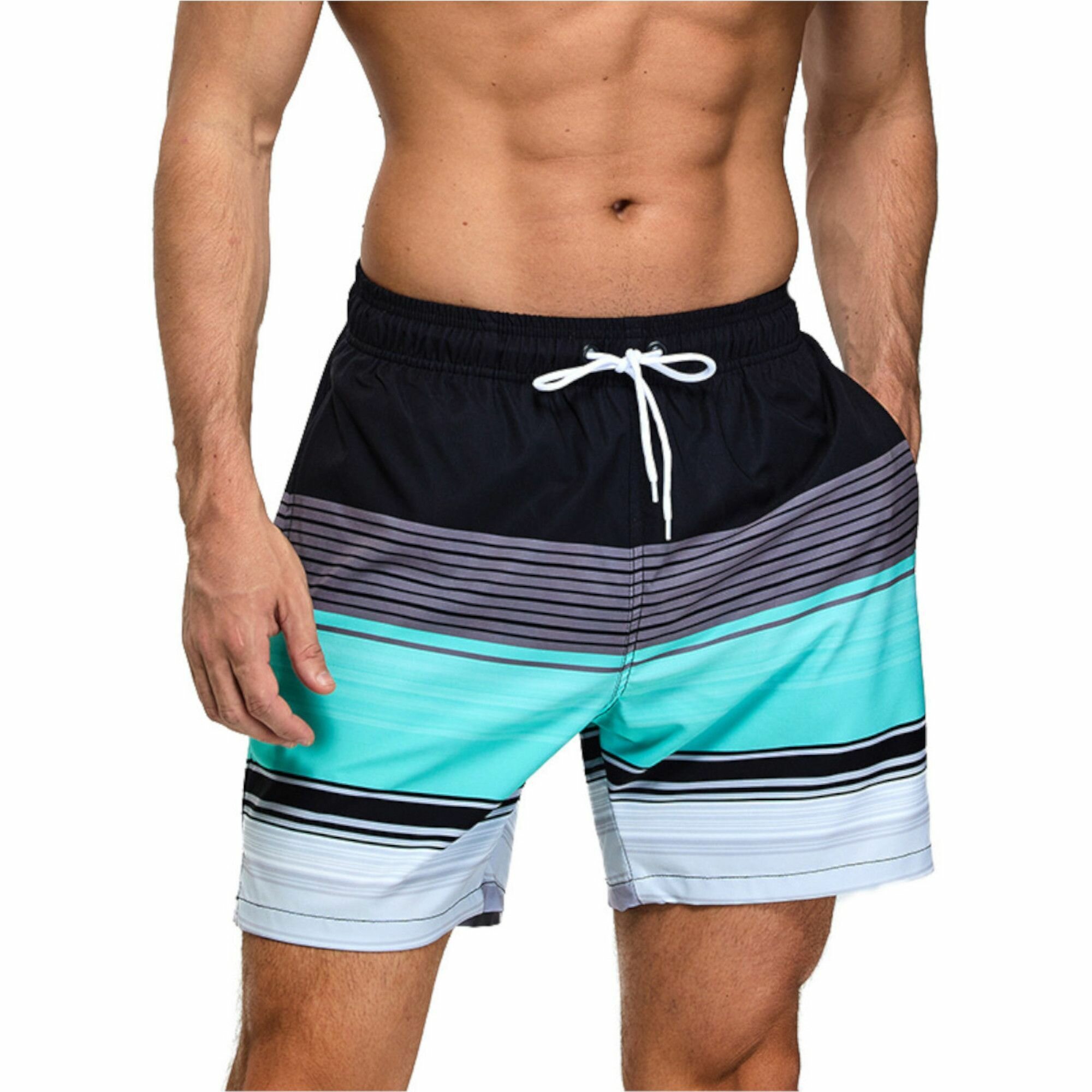 Шорты спортивные Мужские, спортивные, для плавания, полоска, универсальный