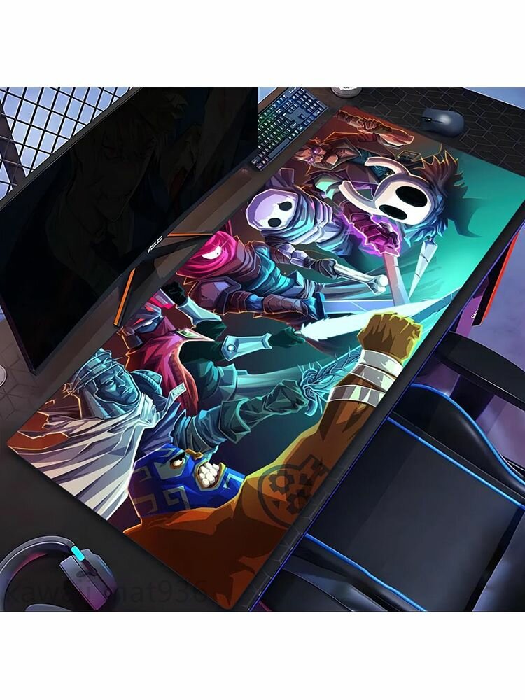 Коврик для мыши Hollow Knight, 40x90см, нескользящая основа, аниме, для игрового компьютера